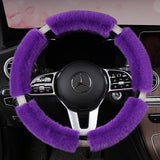 Diamond Fluffy Car Steering Wheel Cover 38cm - Lantee
