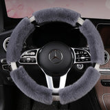 Diamond Fluffy Car Steering Wheel Cover 38cm - Lantee