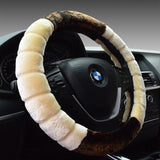 Fluffy Fur Non-Slip Car Steering Wheel Cover, 38cm - Lantee