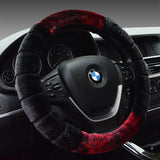 Fluffy Fur Non-Slip Car Steering Wheel Cover, 38cm - Lantee