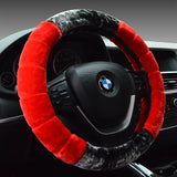 Fluffy Fur Non-Slip Car Steering Wheel Cover, 38cm - Lantee