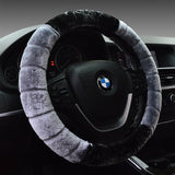 Fluffy Fur Non-Slip Car Steering Wheel Cover, 38cm - Lantee