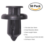 50 Pcs Car Front Bumper Retainer Clips for Honda Acura 91503-SZ3-003 - Lantee Online Store