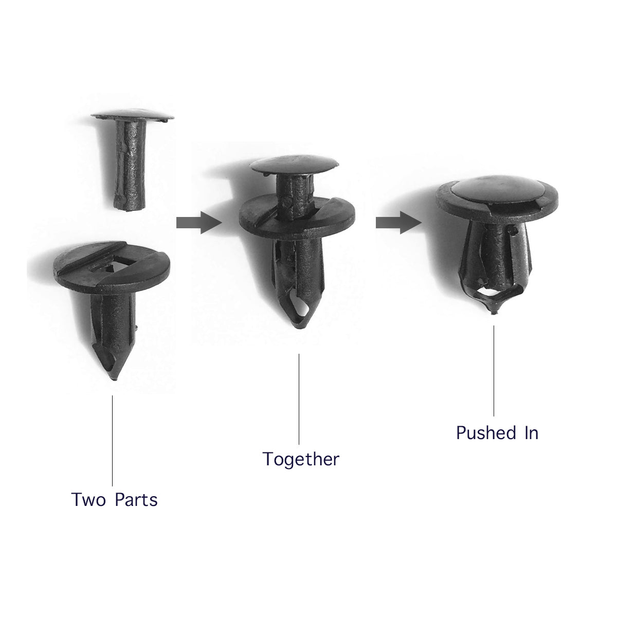 100 Pcs Universal Nylon Plastic Fastener Rivet Car Clips, 8mm - Lantee Online Store