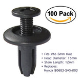 100 Pcs Car Fender Push in Type Rivets Fastener 15 x 12 x 6mm - Lantee Online Store