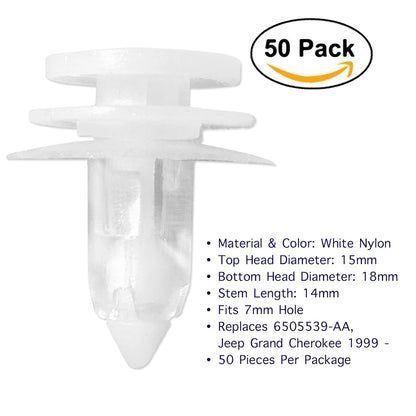 50 Pcs Door Panel Clips for Jeep Grand Cherokee 6505539-AA - Lantee Online Store