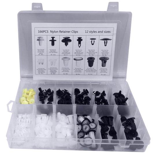 166 Pcs 12 Types of Push Type Door Panel Retainer Car Fasteners Clips - Lantee Online Store