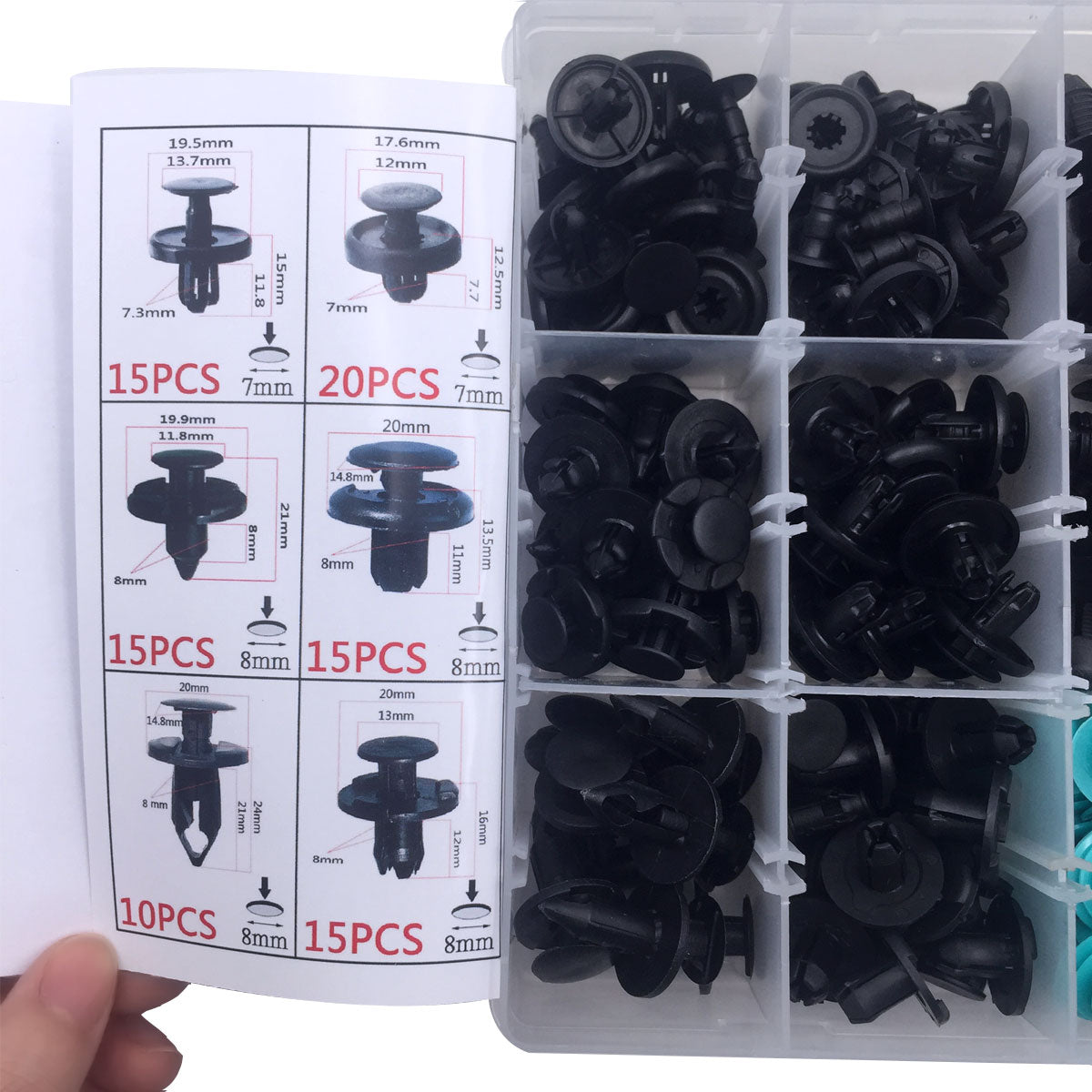 299 Pcs Car Front Bumper Fender Door Panel Retainer Clips Kit 18 Types - Lantee